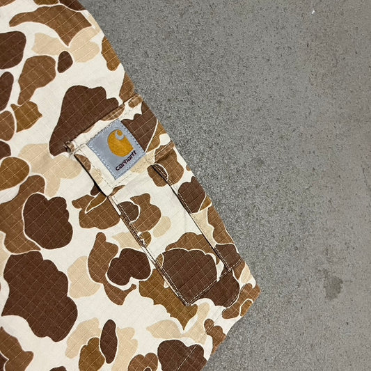 Beige Duck Camo Carhartt Shorts - 27 (W)