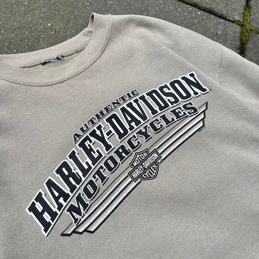 Vintage Green Faded Harley Davidson Sweater - XL