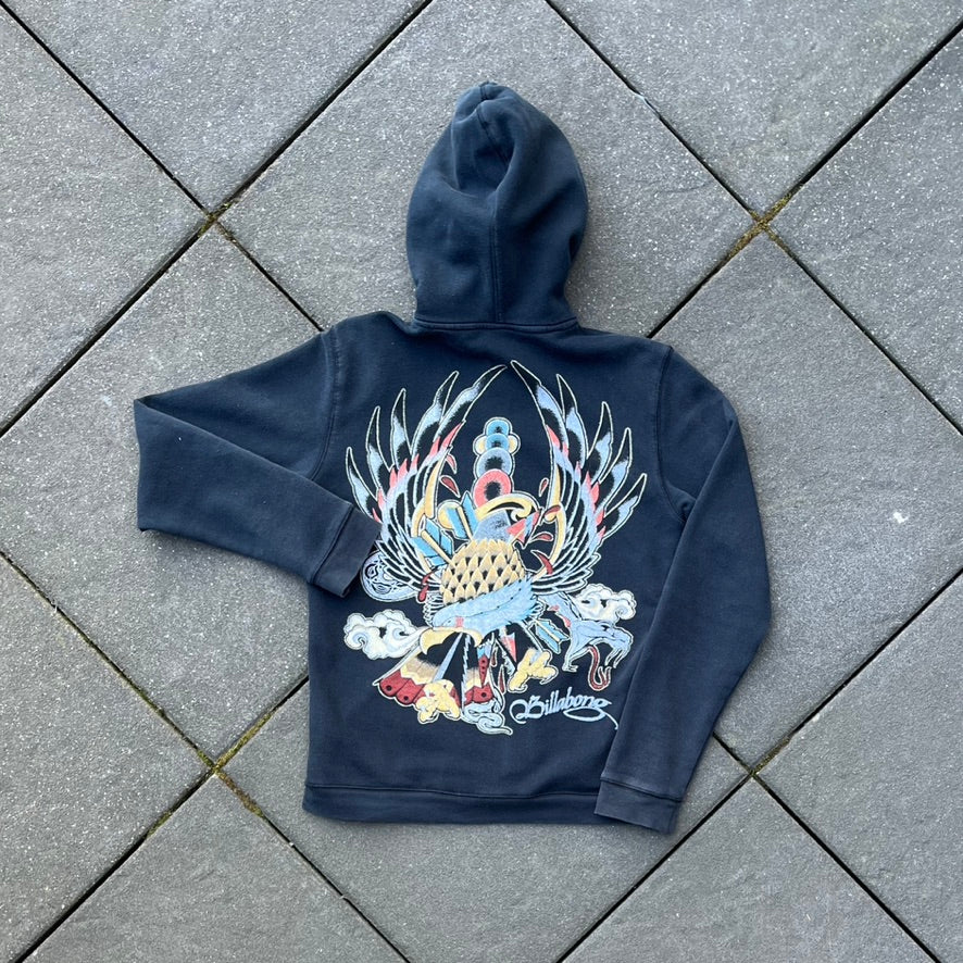Vintage Black Billabong Zip Hoodie - M