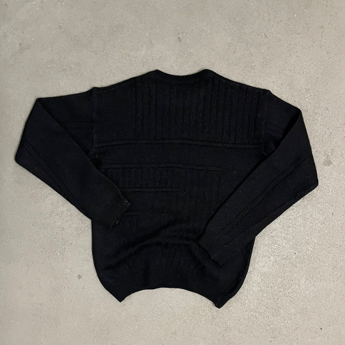 Vintage Black Lacoste Knit Sweater - M