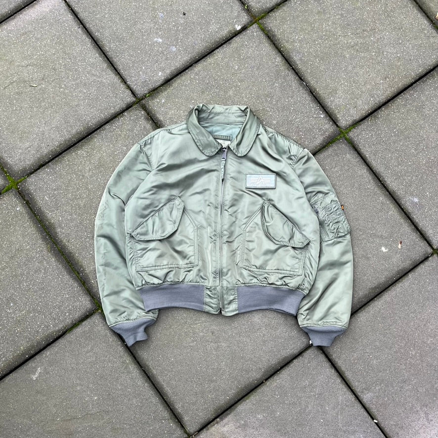 Vintage Green Alpha Industries Bomber Jacket - XL
