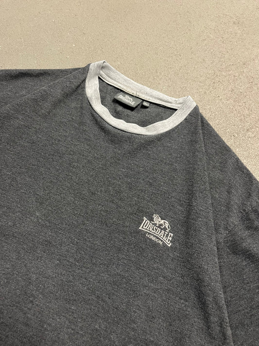 Vintage Grey Lonsdale Ringer Tee - L