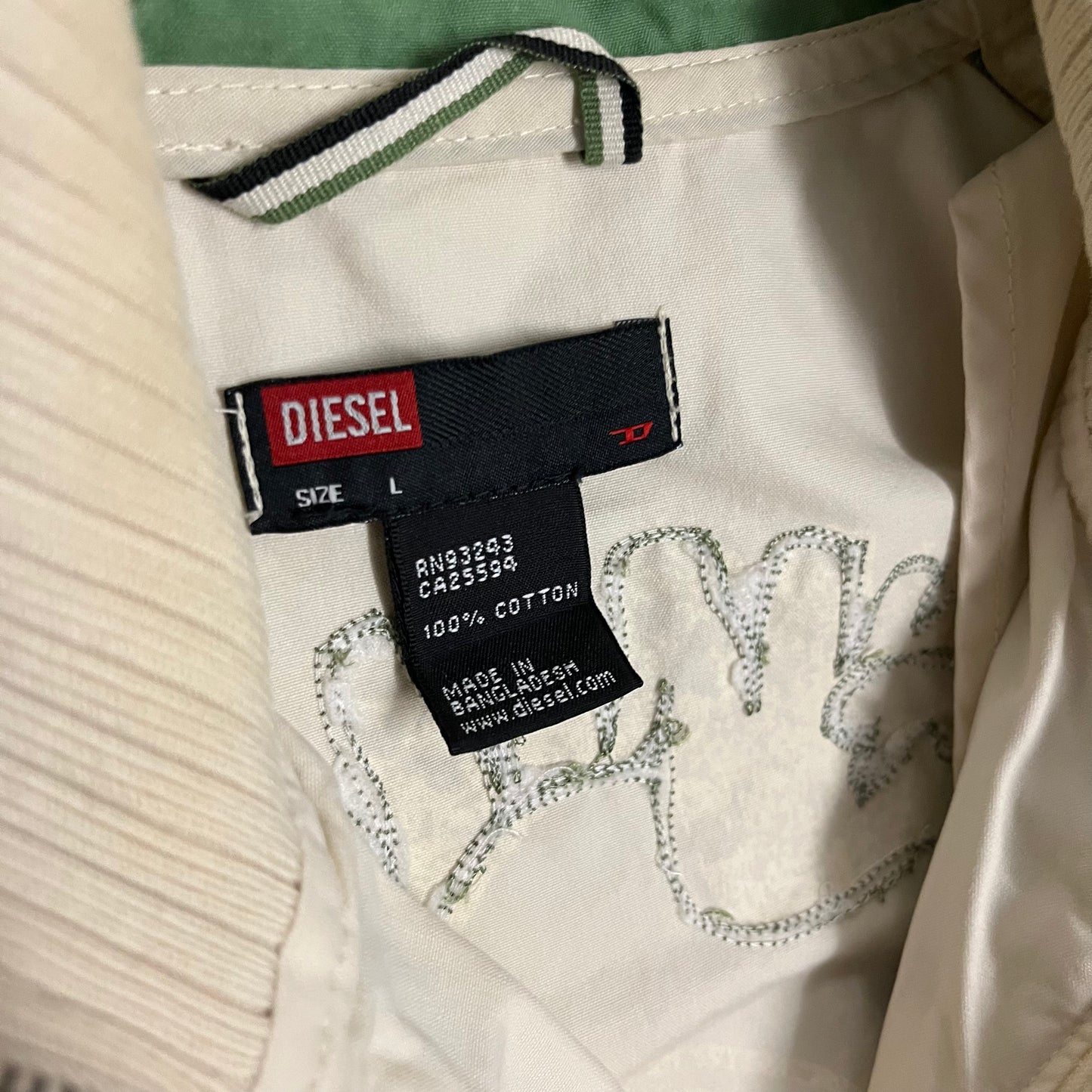 Vintage Creme Green Diesel Jacket - L (W)