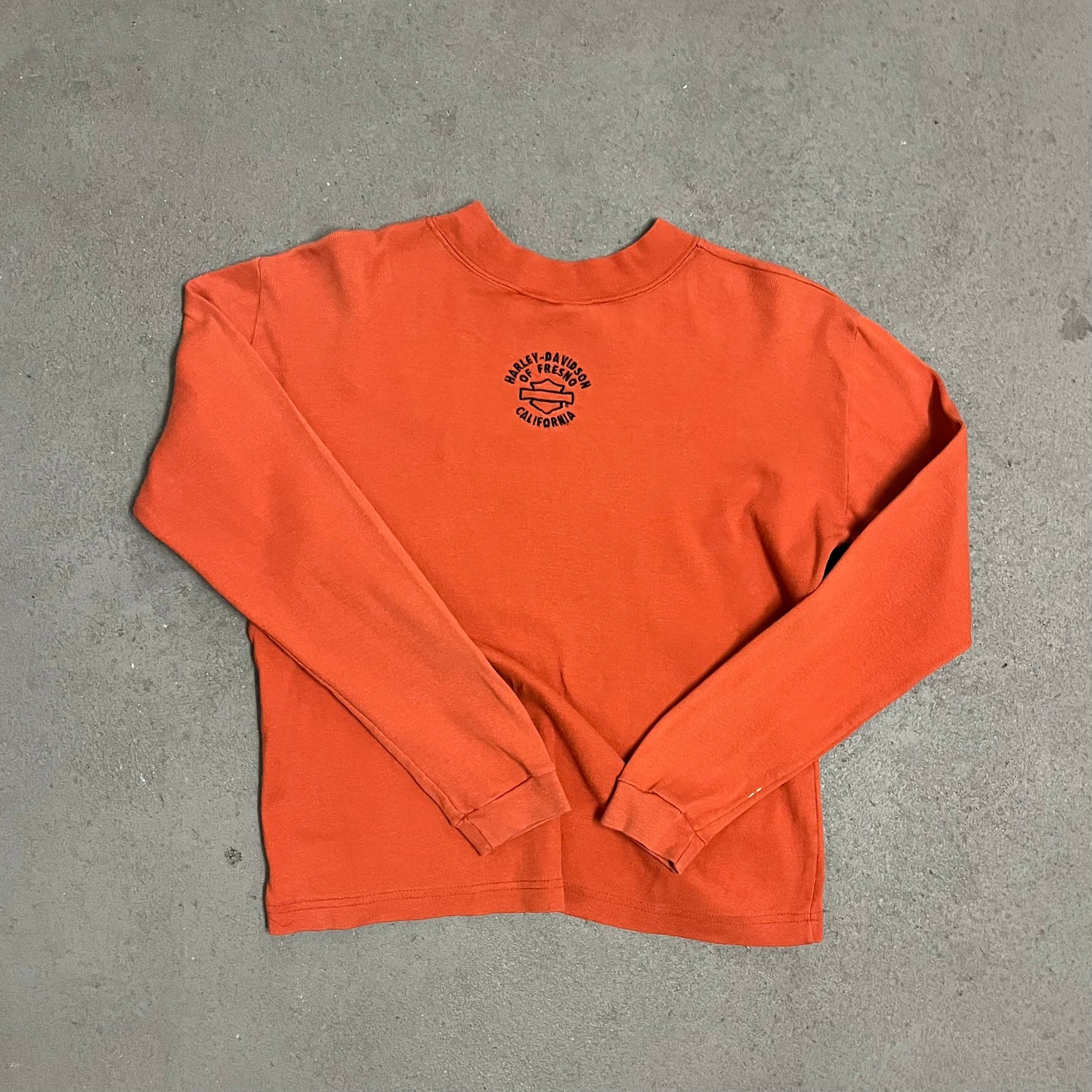 Vintage Orange Harley Davidson Longlseeve - S (W)