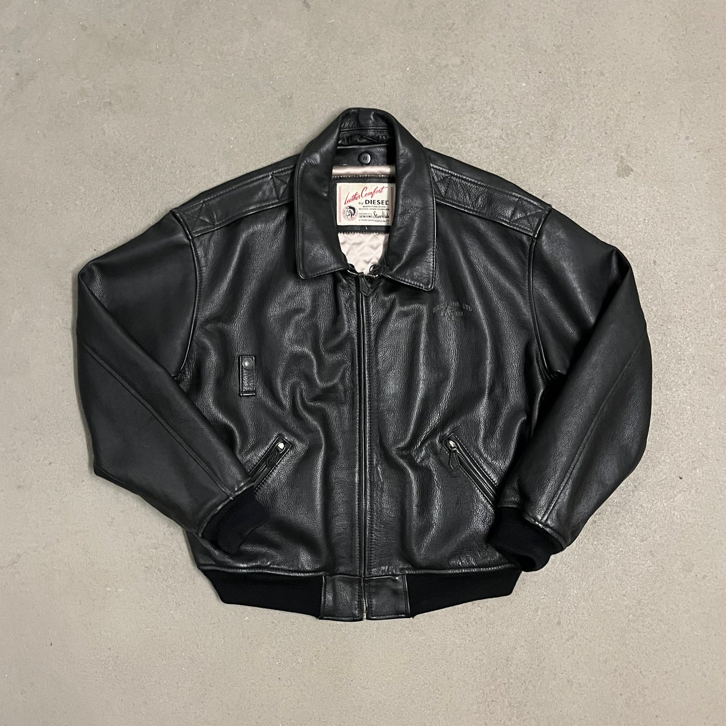 Vintage Black Diesel Leather Jacket - M