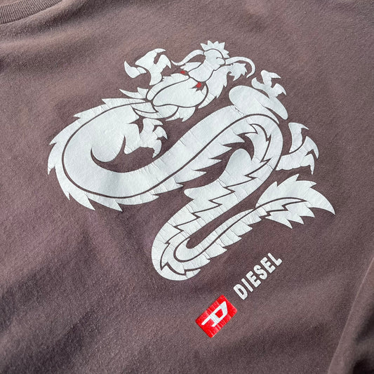 Vintage Brown Faded Diesel Tee - XL