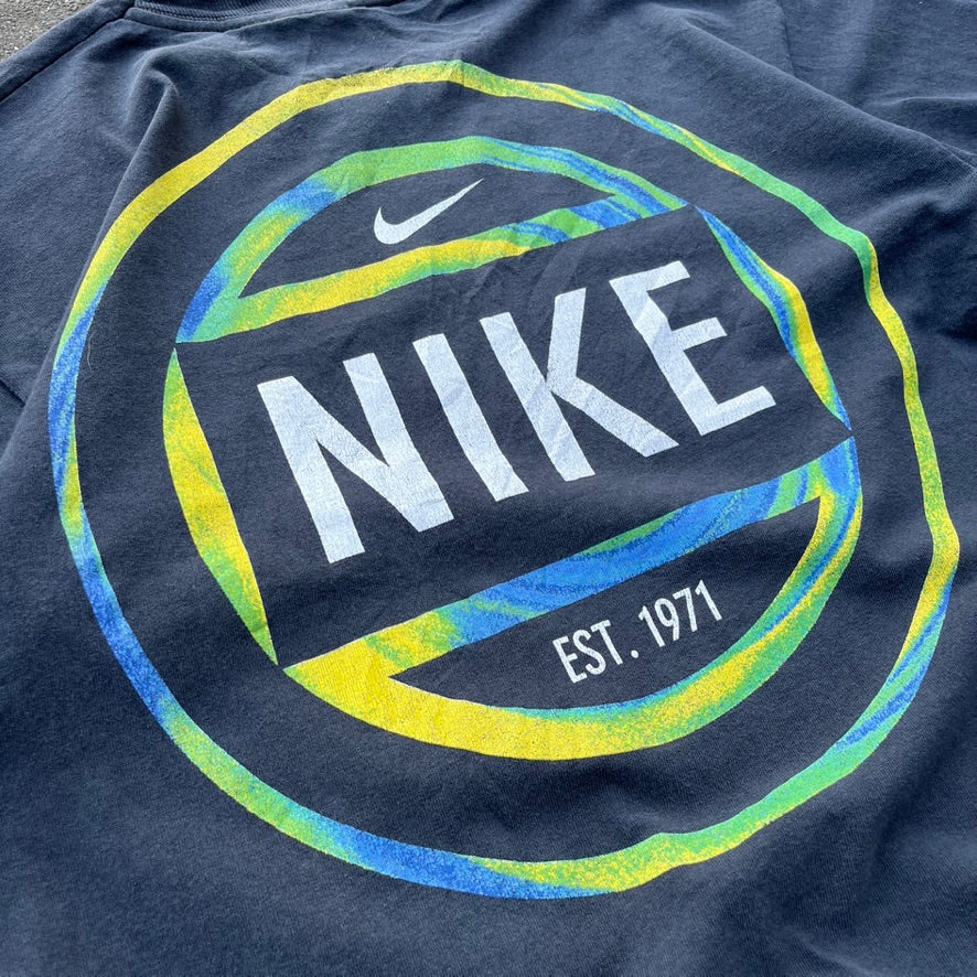 Vintage Black Faded Nike Single Stitch Tee - L
