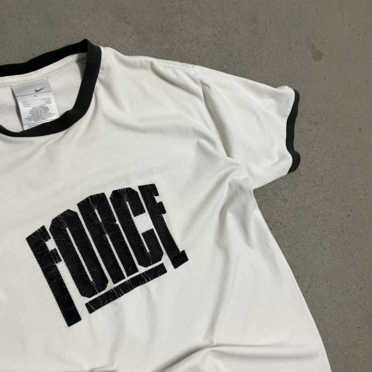 Vintage White Nike Force Ringer Tee - M