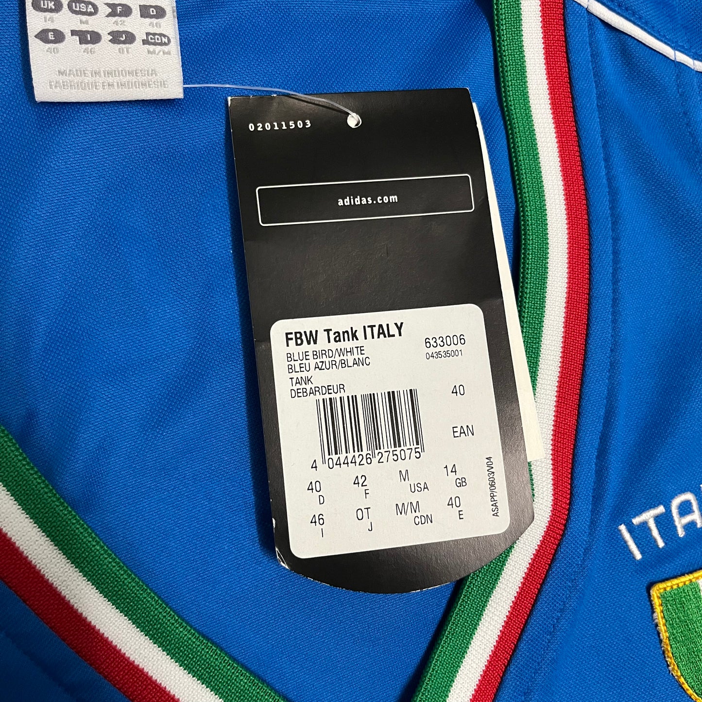 Vintage 2004 Blue Adidas Italia Top - L (W)