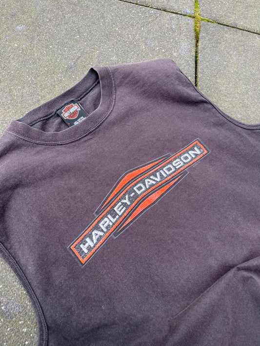 Vintage Brown Faded Harley Davidson Tank Top - L