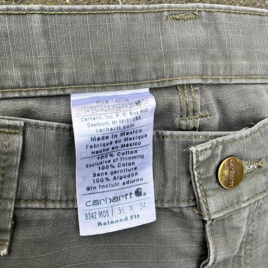 Vintage Green Faded Carhartt Pants - 36x34
