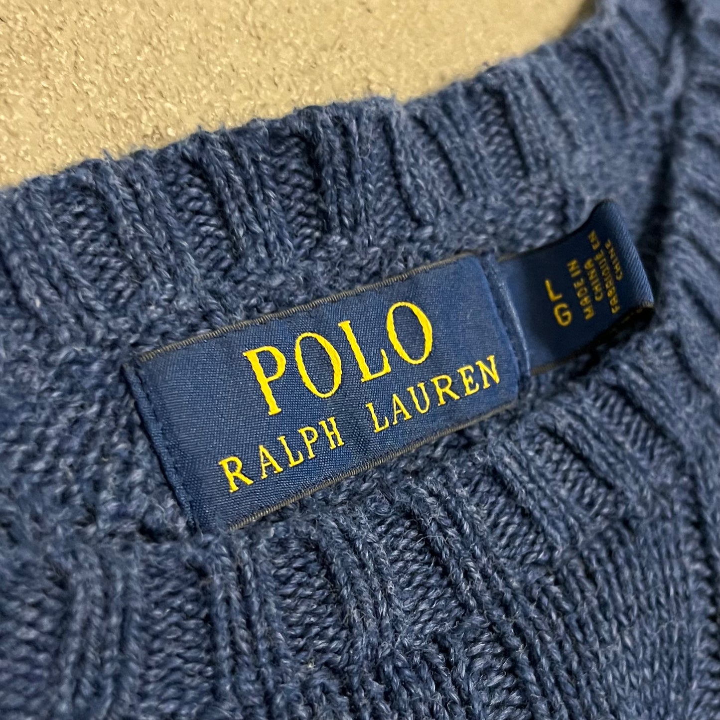 Blue Ralph Lauren Cable Knit Sweater - L