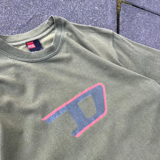 Vintage Green Faded Diesel Tee - M