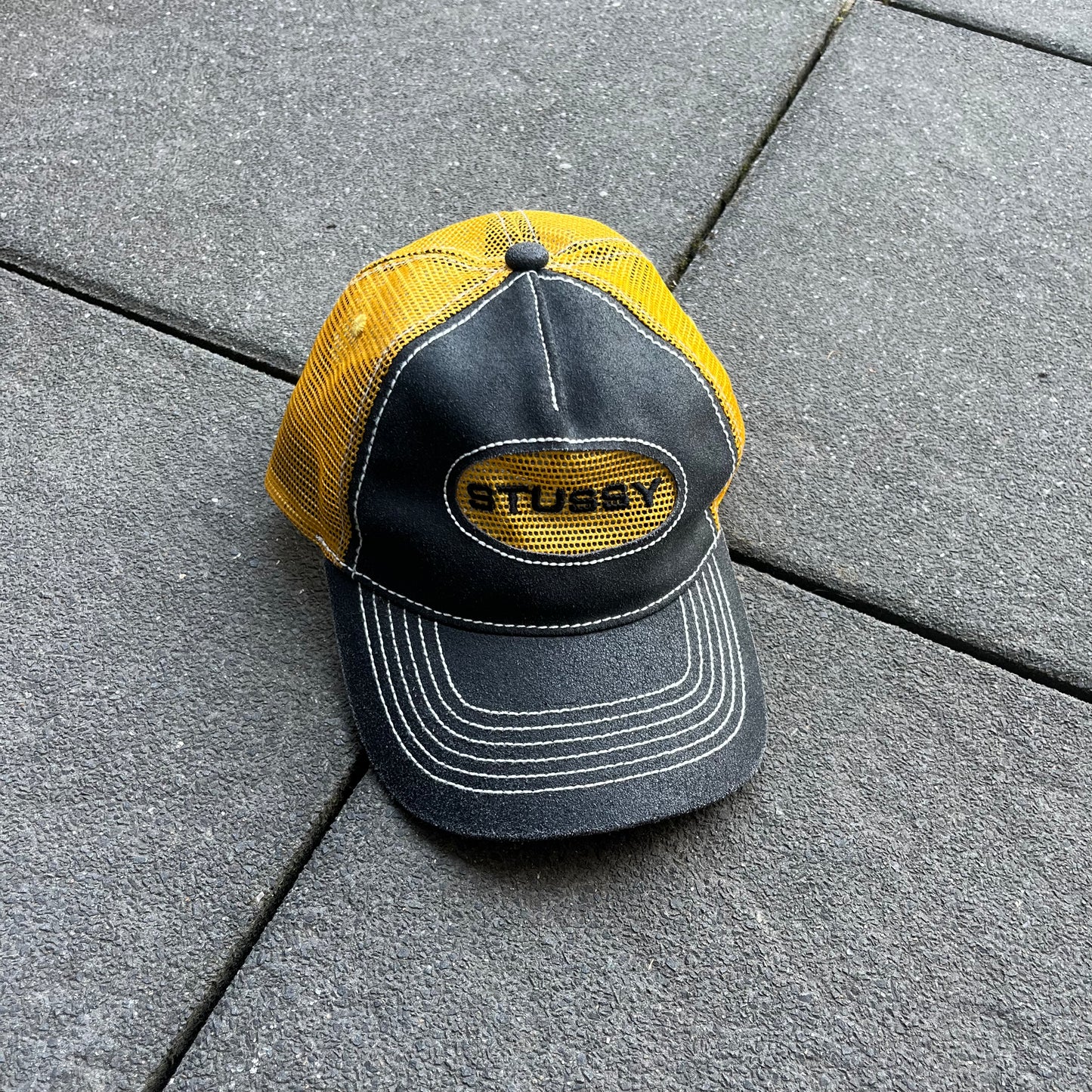 Blue Yellow Stüssy Trucker Cap