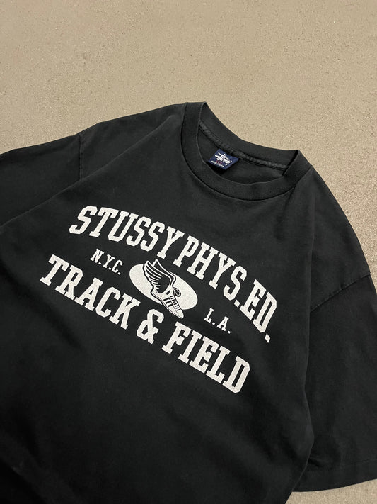 Vintage 90s Black Stüssy Made in USA Tee - L