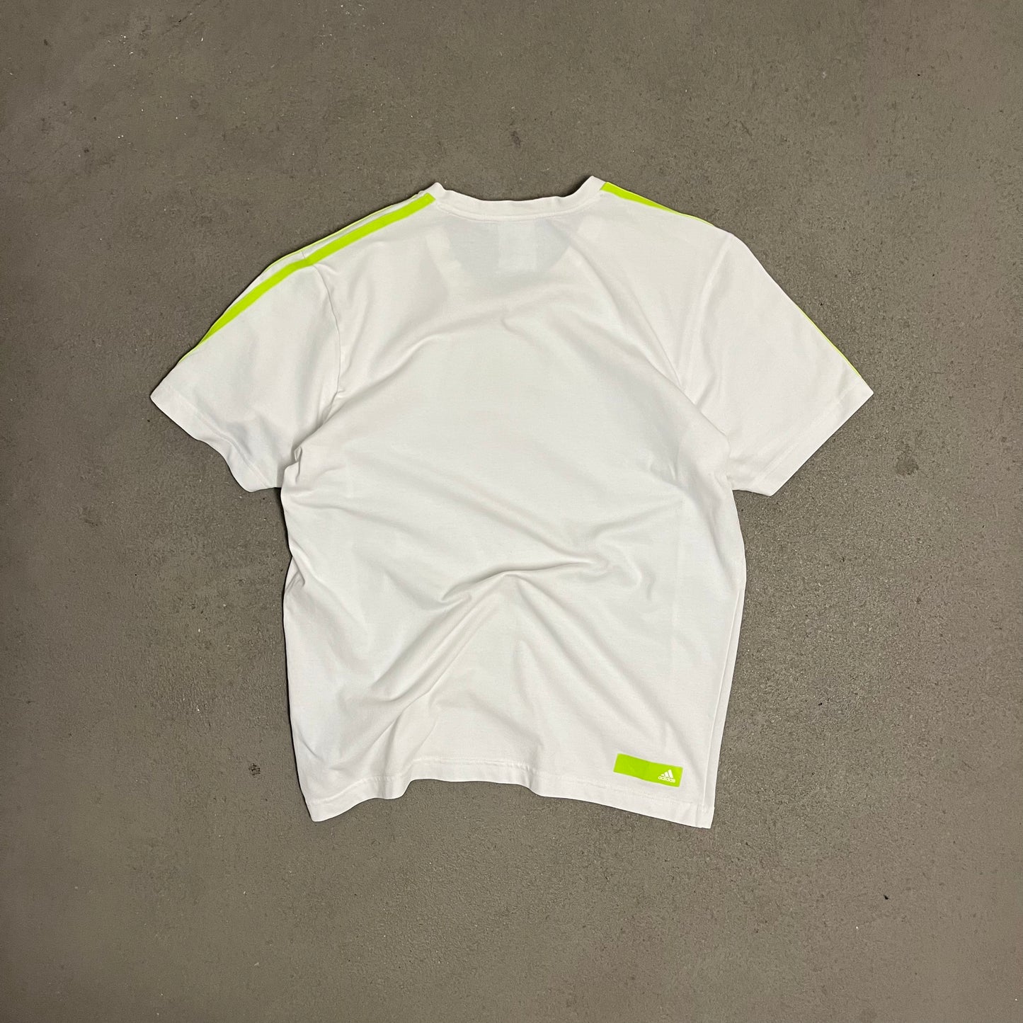 Vintage Y2K White Green Adidas Tee - M
