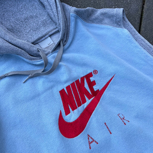 Vintage Blue Nike Sleeveless Hoodie - M