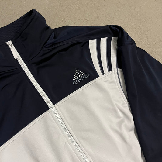 Vintage 2002 Silver Blue Adidas Track Jacket - L