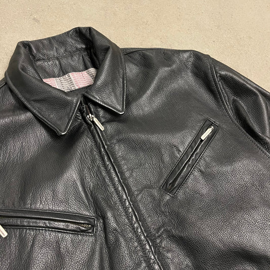 Vintage Black Porsche Leather Jacket - M