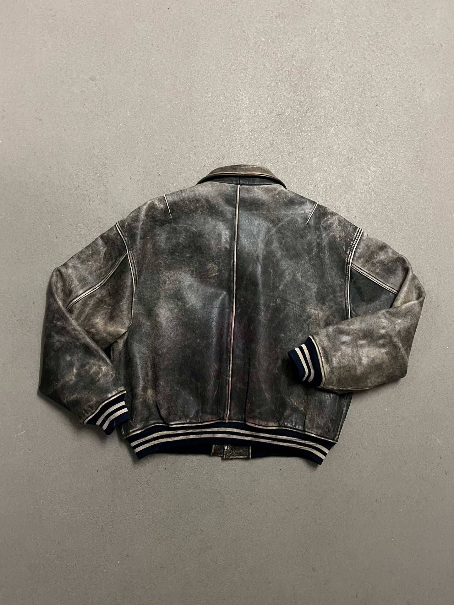 Vintage Brown Faded Diesel Leather Jacket - L