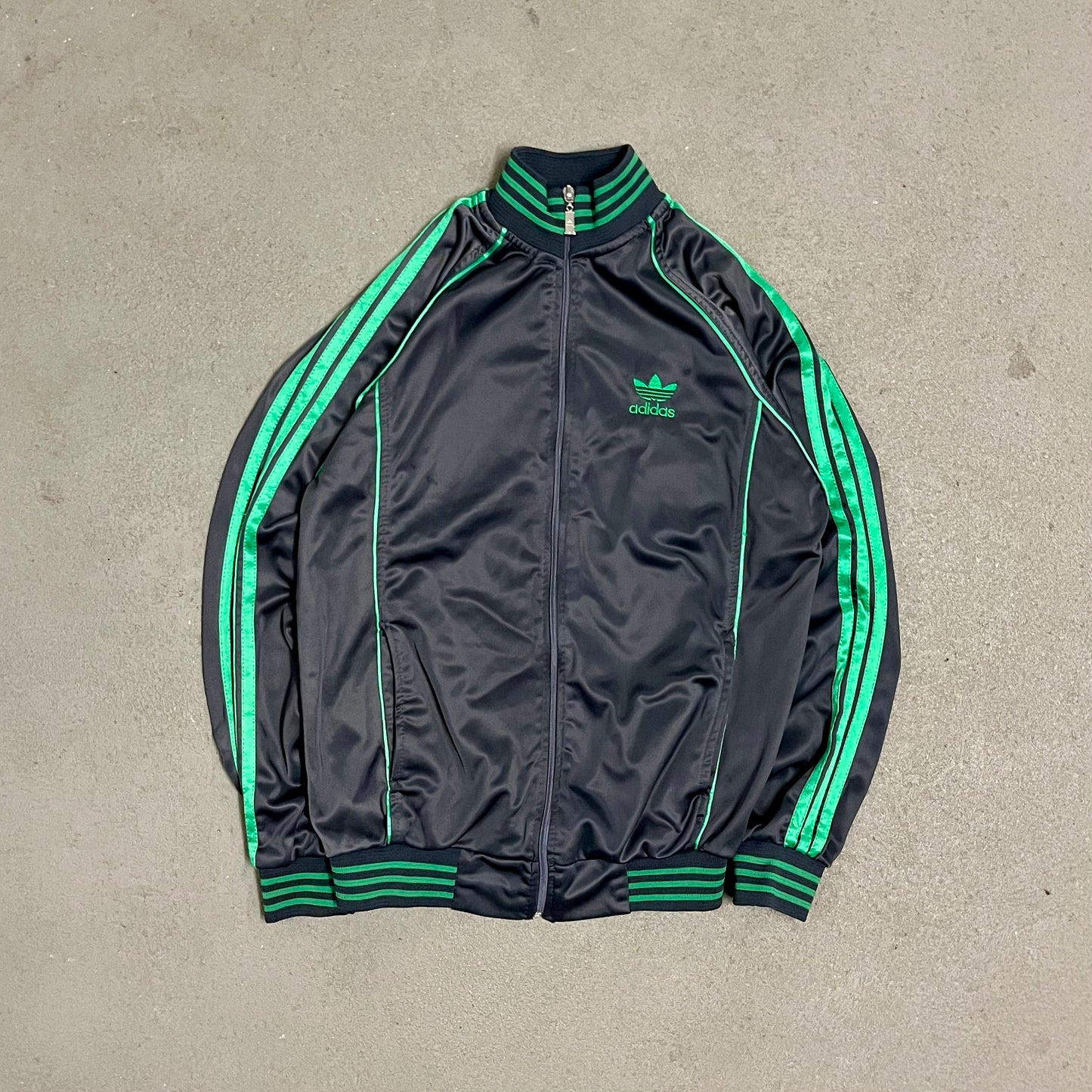 Vintage Grey Green Adidas Track Jacket - M