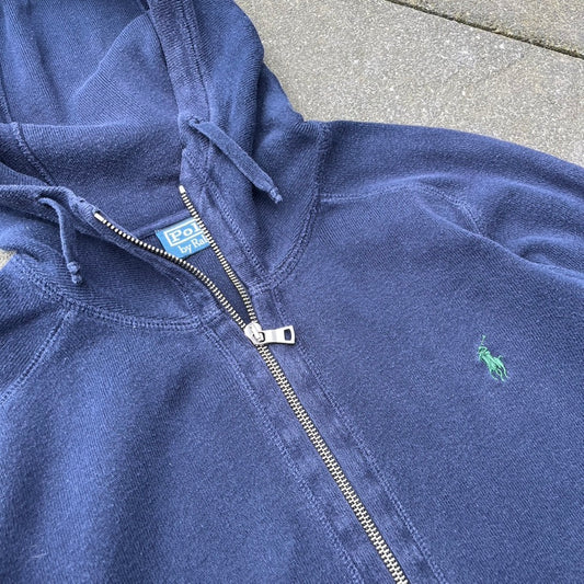 Blue Ralph Lauren Zip Hoodie - M