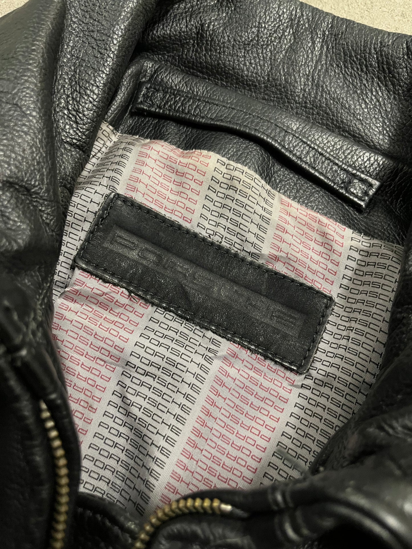 Vintage Black Porsche Leather Jacket - XL