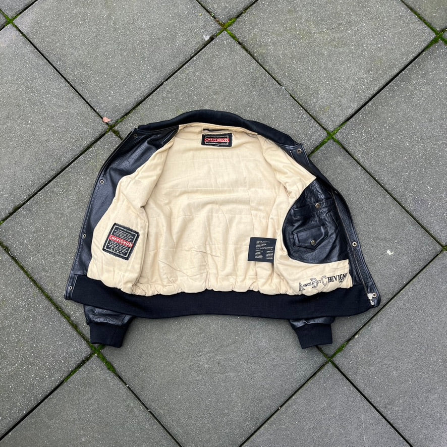 Vintage Black Chevignion Leather Jacket - L