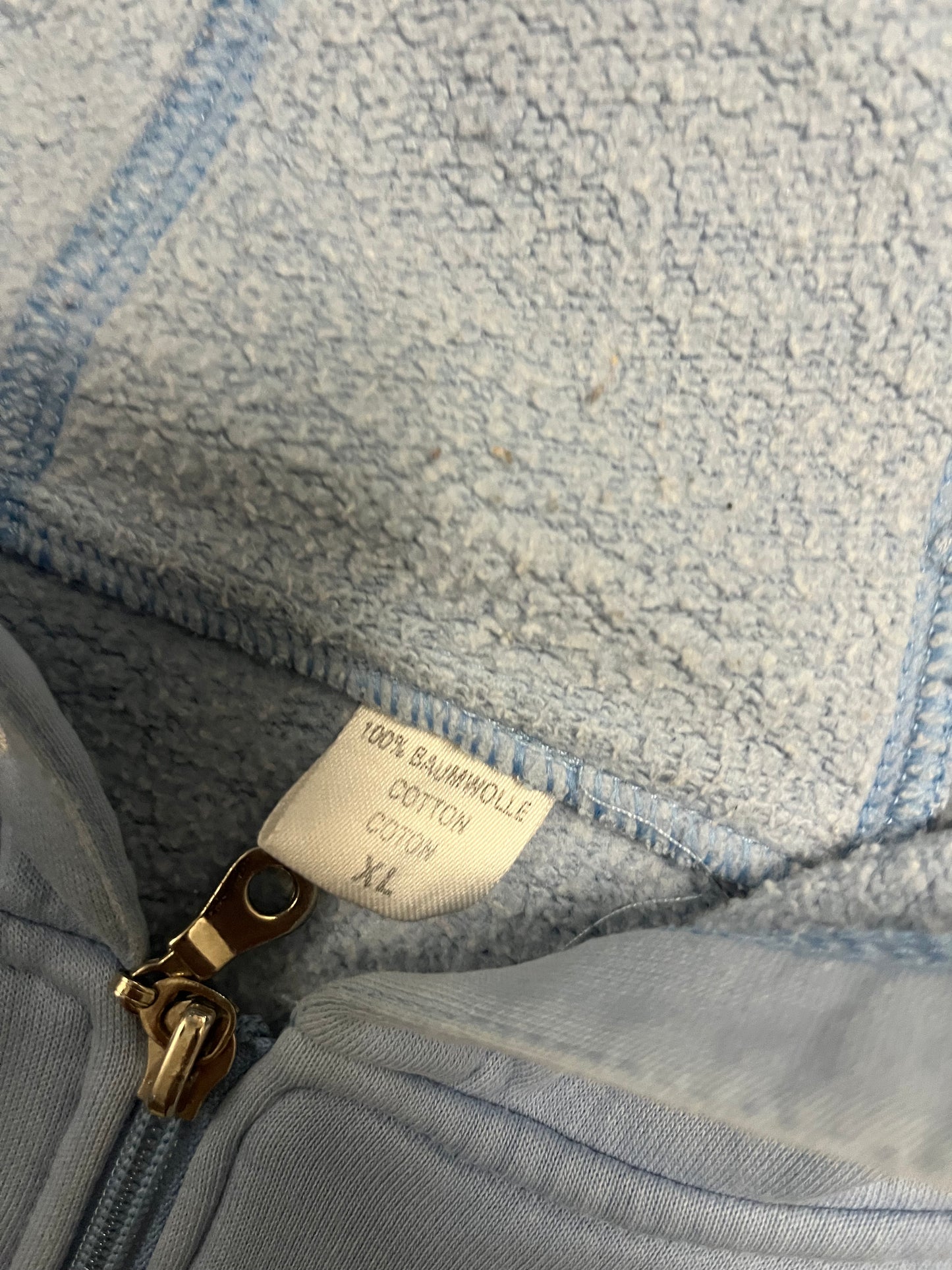 Vintage Y2K Blue Diesel Spellout Zip Hoodie - L
