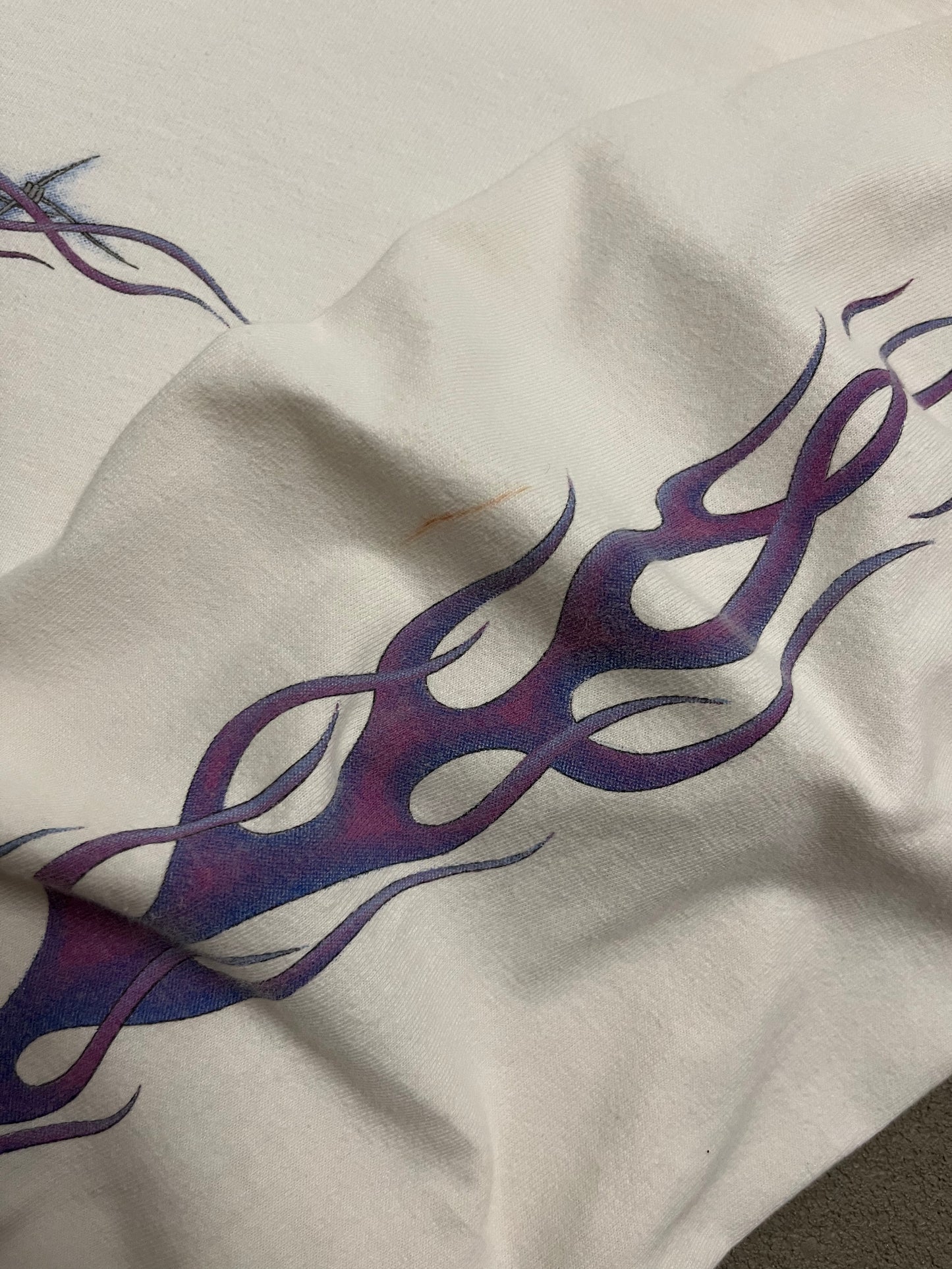 Vintage 1995 White Purple Harley Davidson Longsleeve - XL