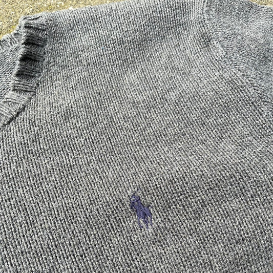 Grey Ralph Lauren Knit Sweater - M