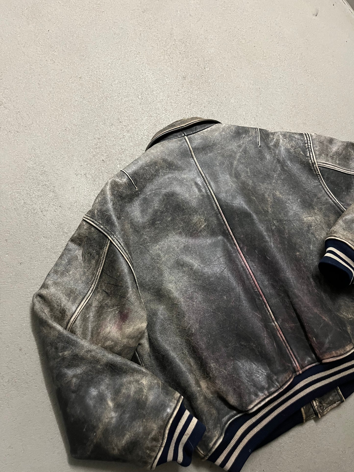 Vintage Brown Faded Diesel Leather Jacket - L