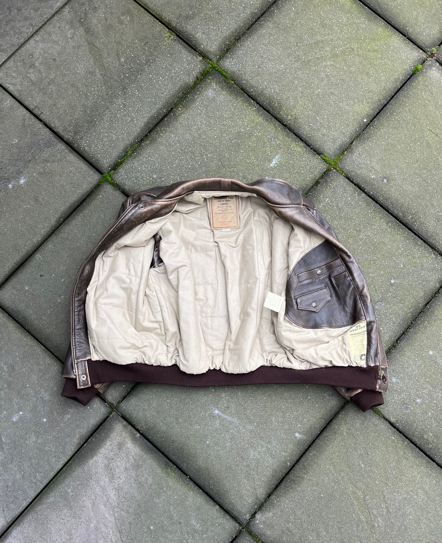 Vintage Brown Faded Chevignon Leather Jacket - L