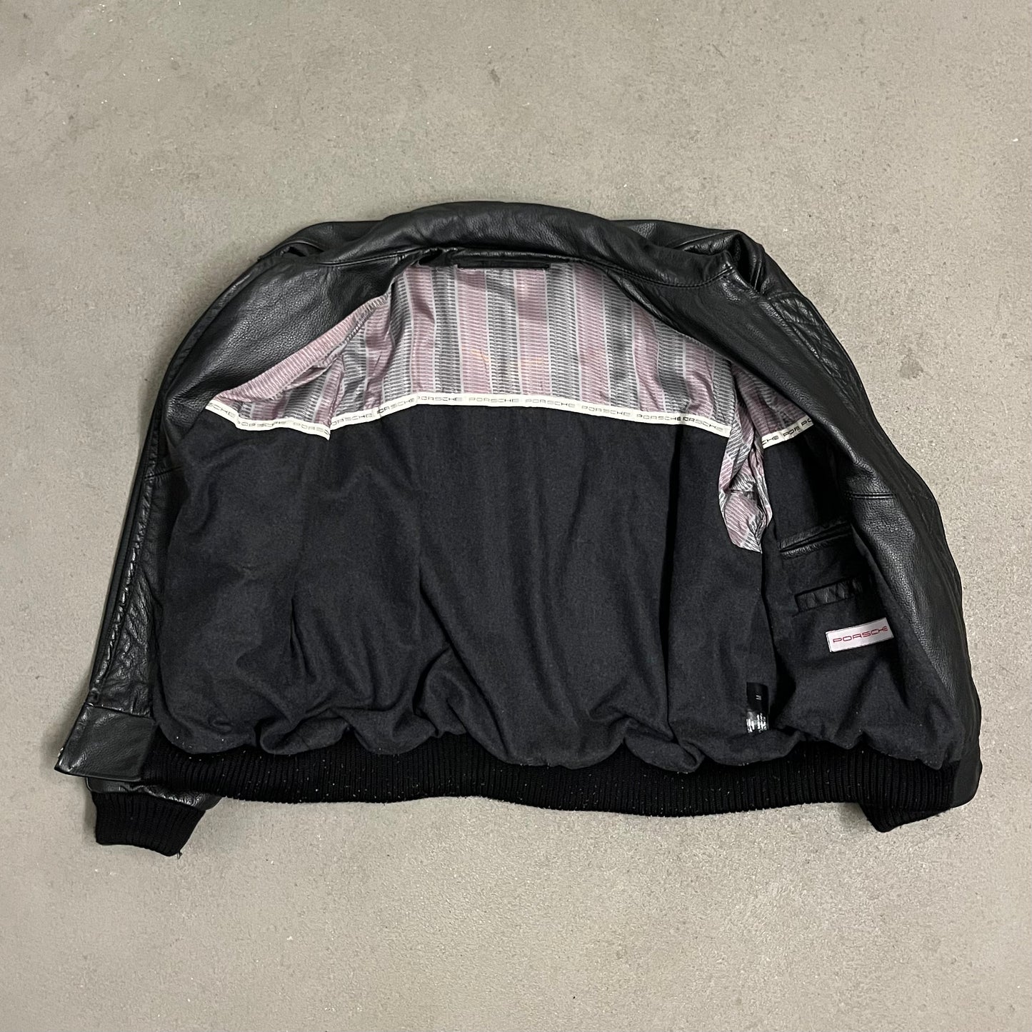 Vintage Black Porsche Leather Jacket - M