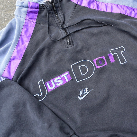 Vintage Blue Nike Half Zip Sweater - L