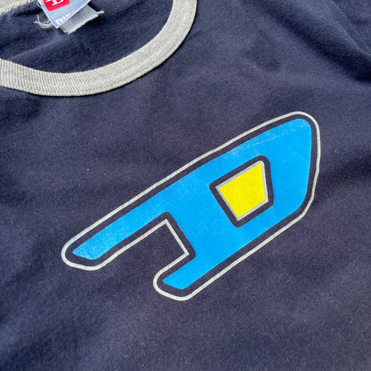 Vintage Blue Diesel Ringer Tee - L