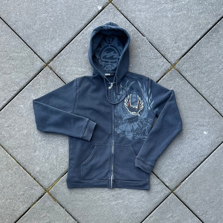 Vintage Black Billabong Zip Hoodie - M