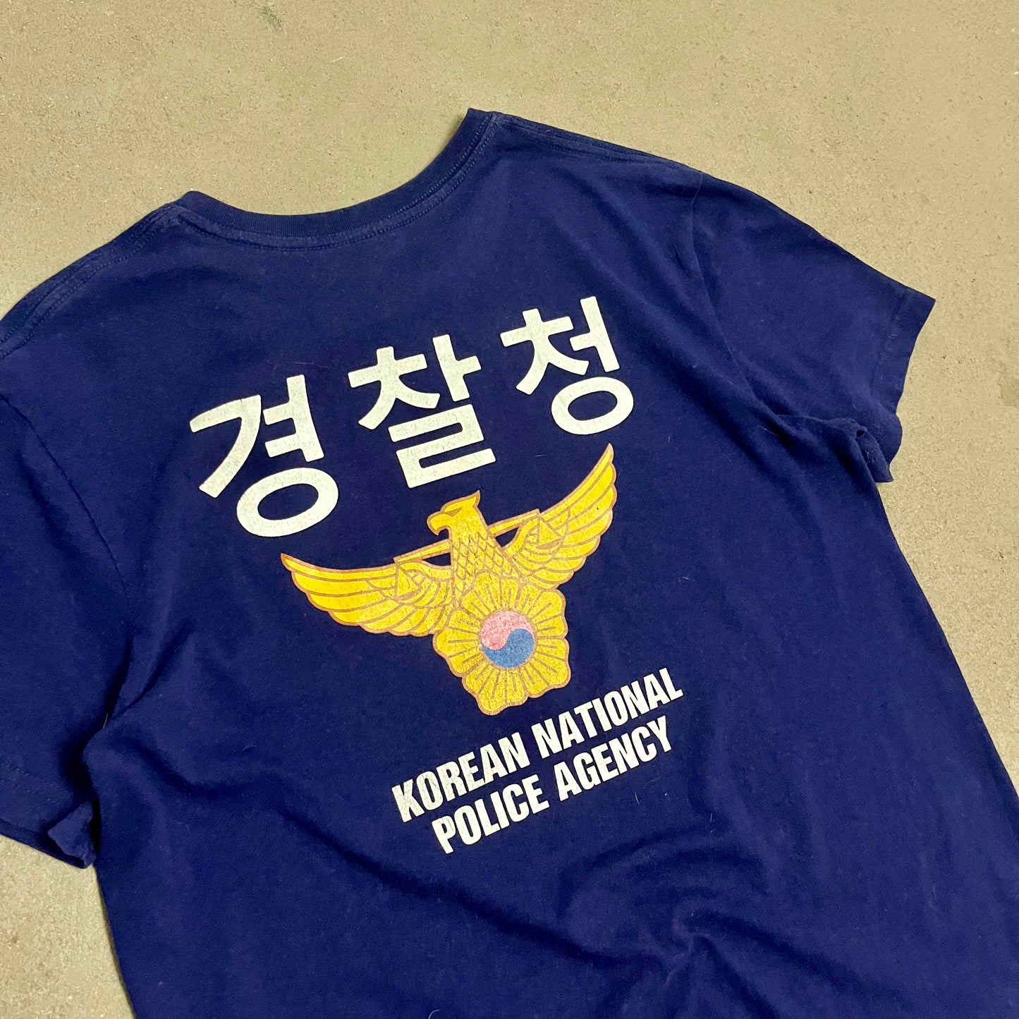 Vintage Blue Korean Police Tee - M
