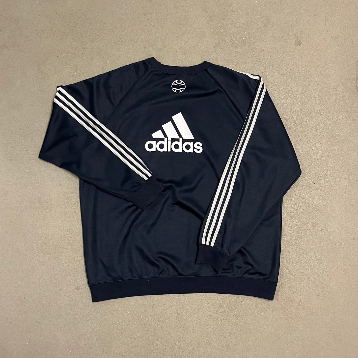 Vintage Blue Silver Adidas Real Madrid Sweater - XL