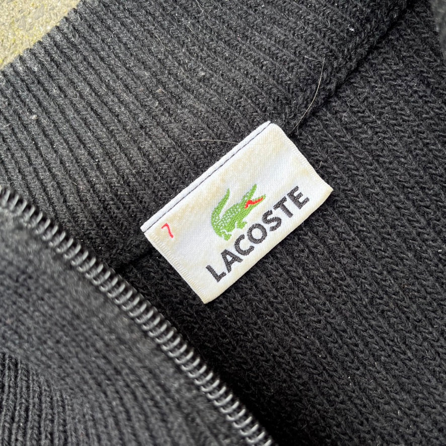 Vintage Black Lacoste Knit Zip Up - M