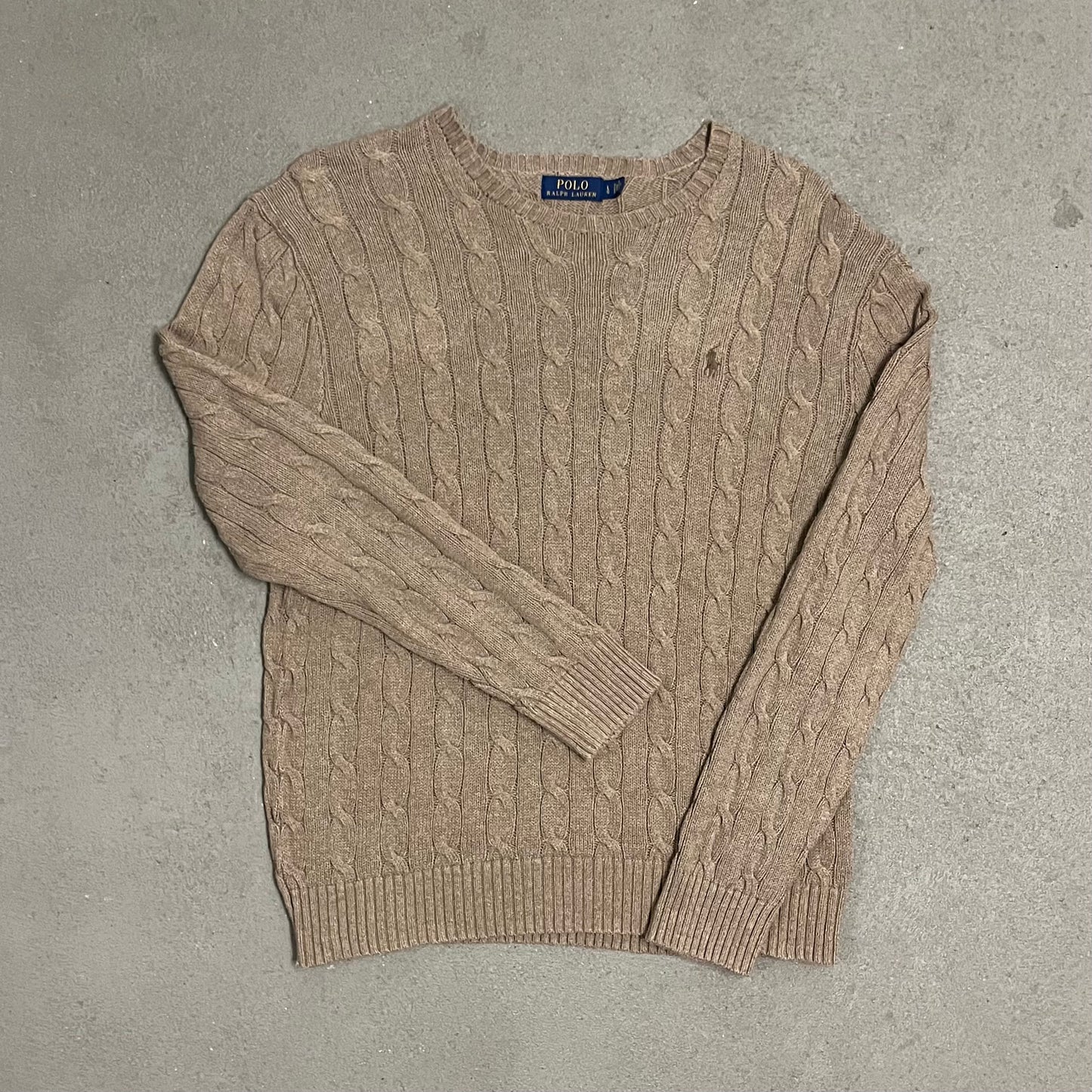 Brown Ralph Lauren Cable Knit Sweater - L