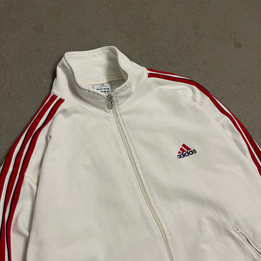 Vintage White Red Adidas Track Jacket - M