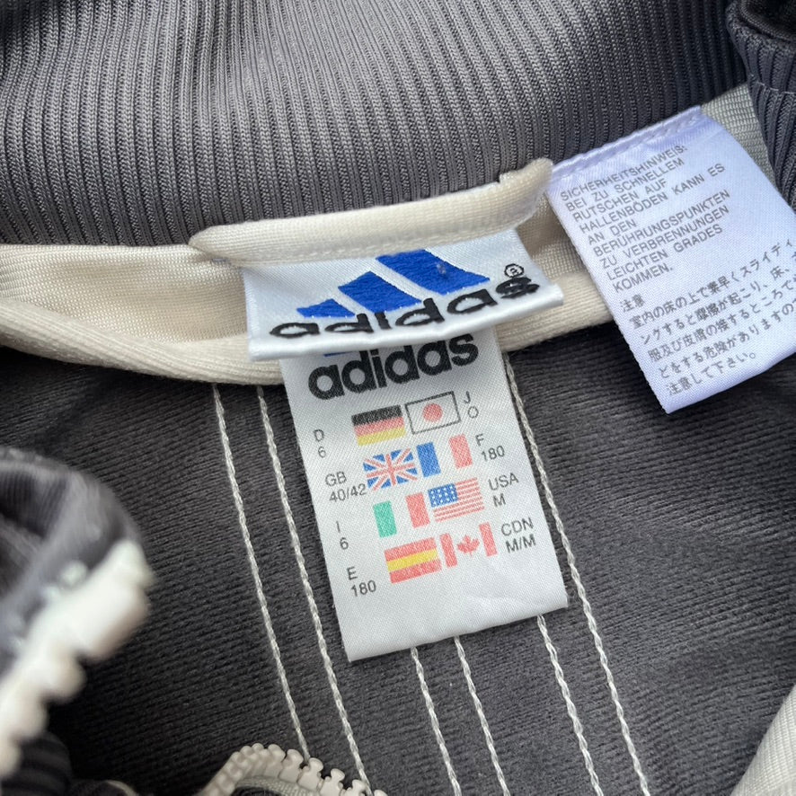 Vintage 2001 Silver Adidas Hooded Track Jacket - M