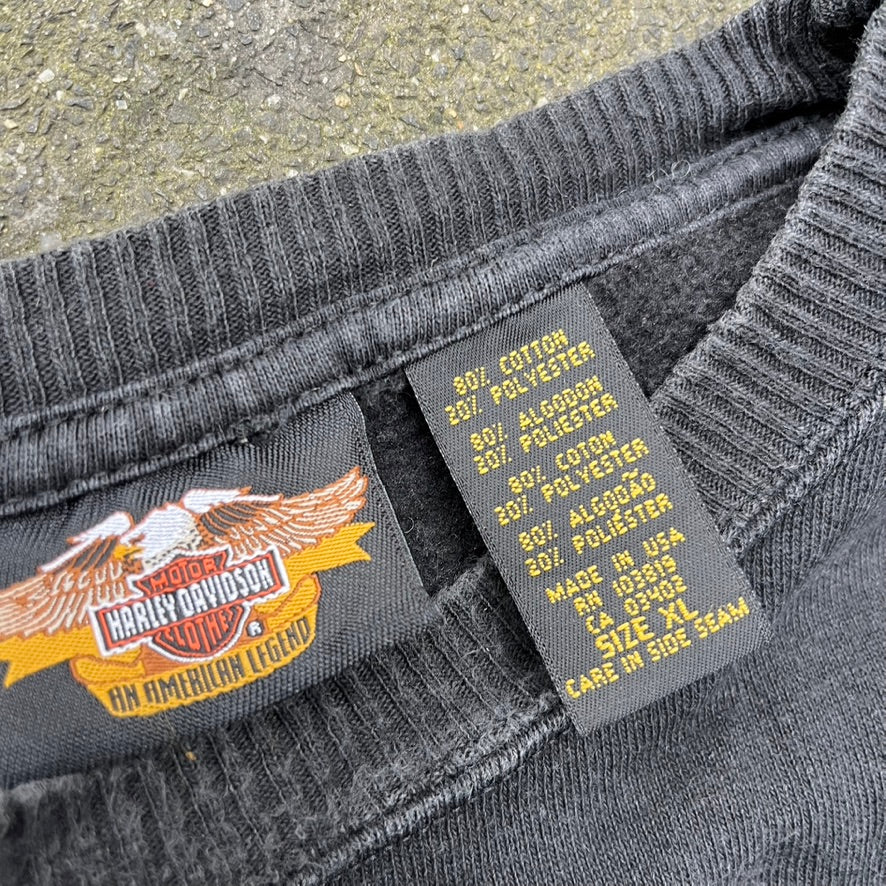 Vintage 2003 Black Faded Harley Davidson Sweater - XL