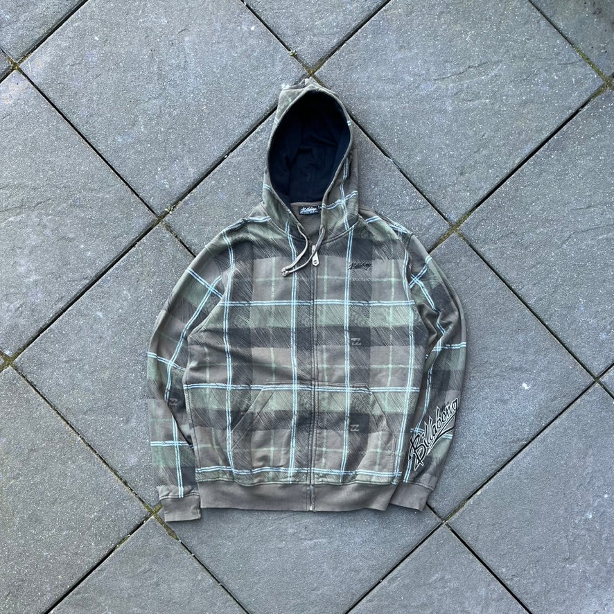 Vintage Y2K Green Billabong Zip Hoodie - XL