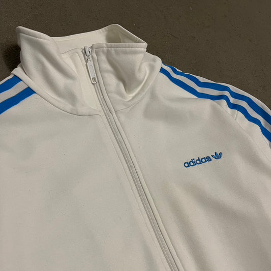 2007 White Blue Adidas Track Jacket - M