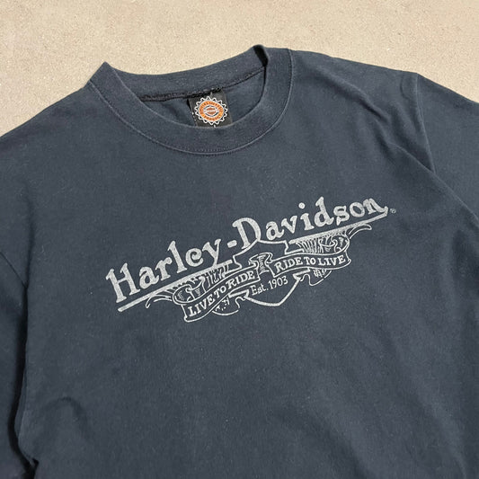 Vintage Black Harley Davidson Tee - L