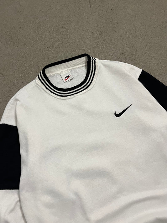 Vintage 90s White Black Nike Sweater - S