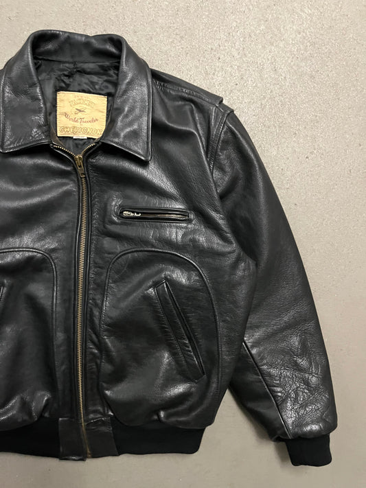 Vintage Black Chevignon Leather Jacket - XL