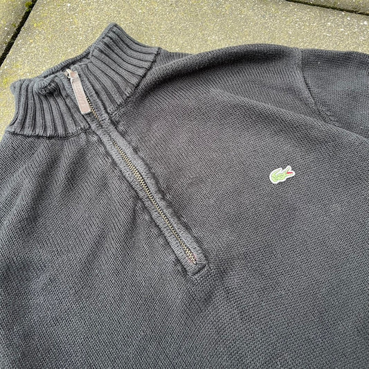 Vintage Black Lacoste Half Zip Sweater - M